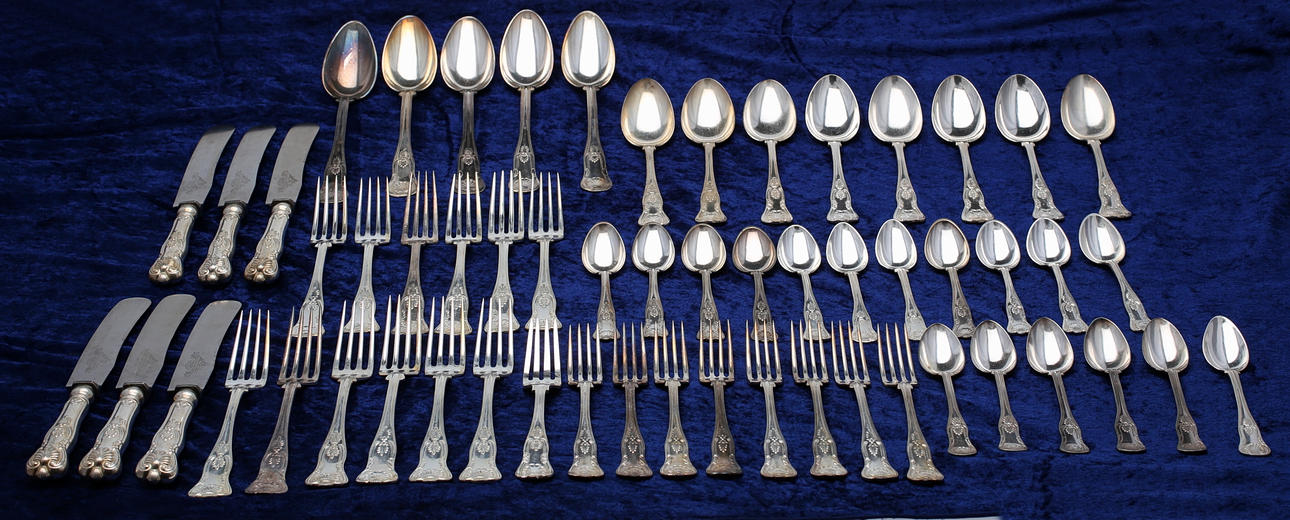 BESTICKUPPSÄTTNING, 57 delar, nysilver, Engelsk snäck.