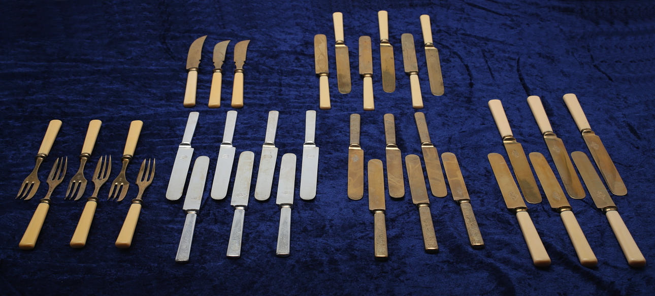 CUTLERY SET, 34 parts, nickel silver.