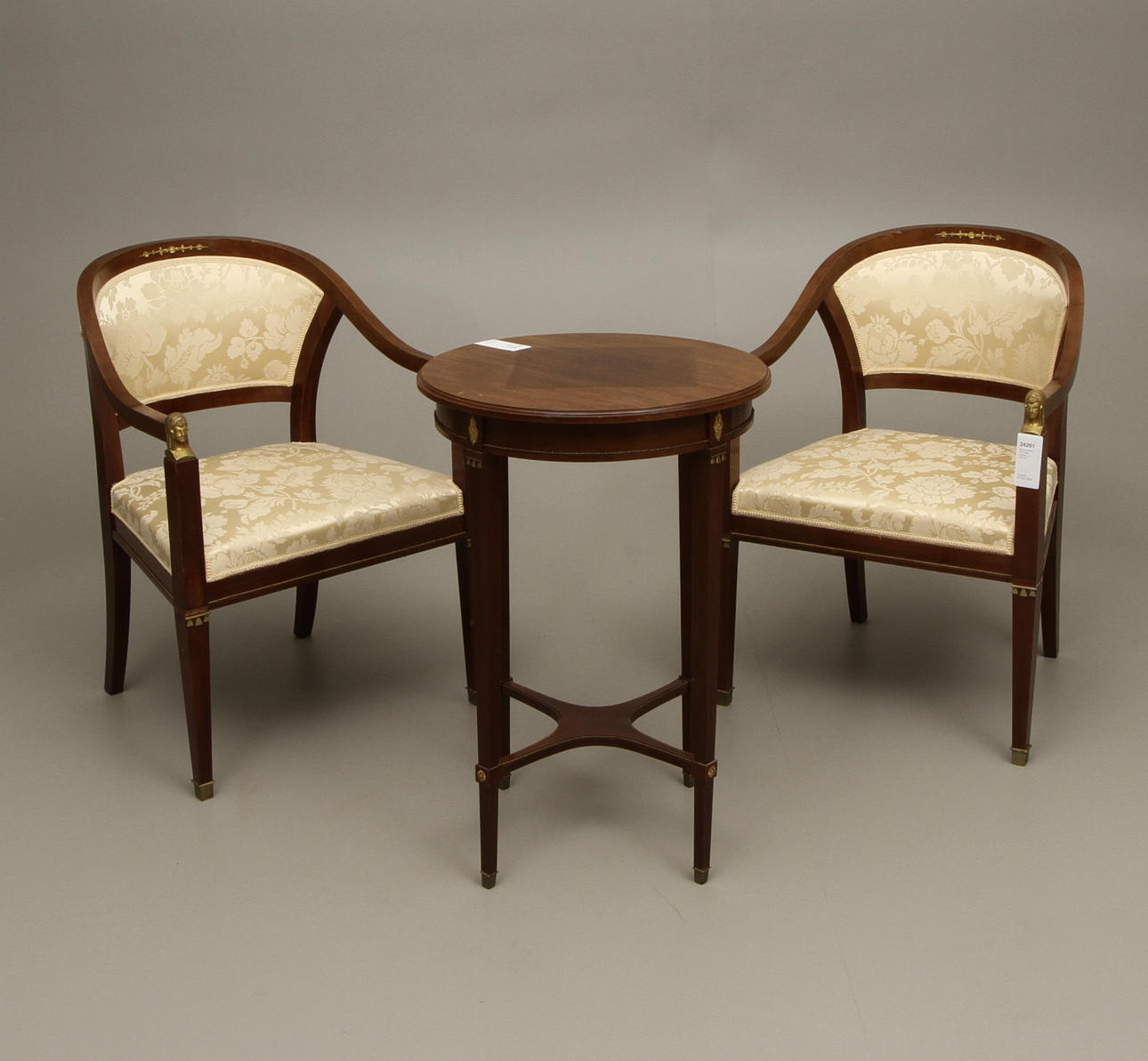 SALONGSGRUPP, 9 delar, empirstil, ca 1920-tal.