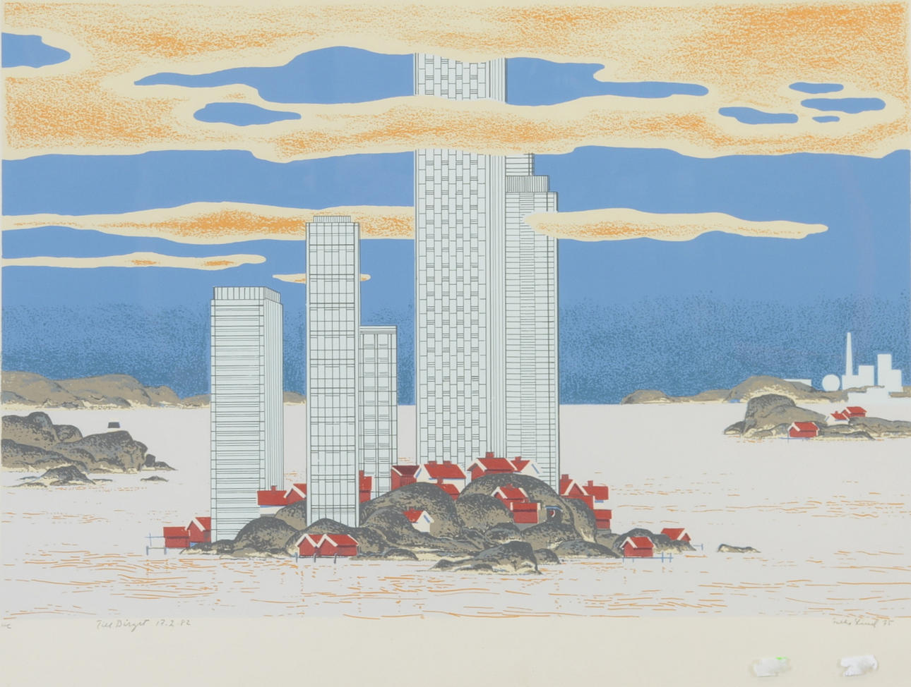 FOLKE LIND. Färglitografi.