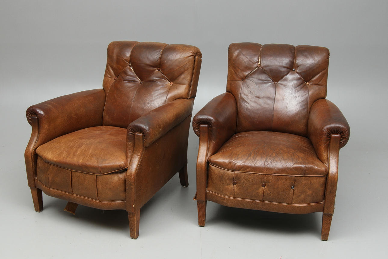 FÅTÖLJER, 1 par,1900-tal.