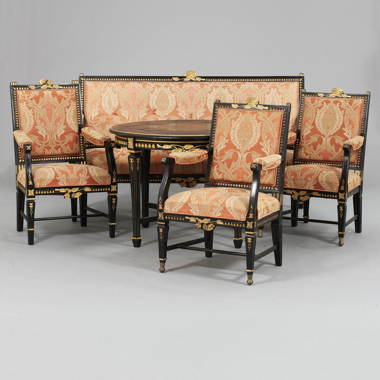 SOFFGRUPP, 5 delar, gustaviansk stil.