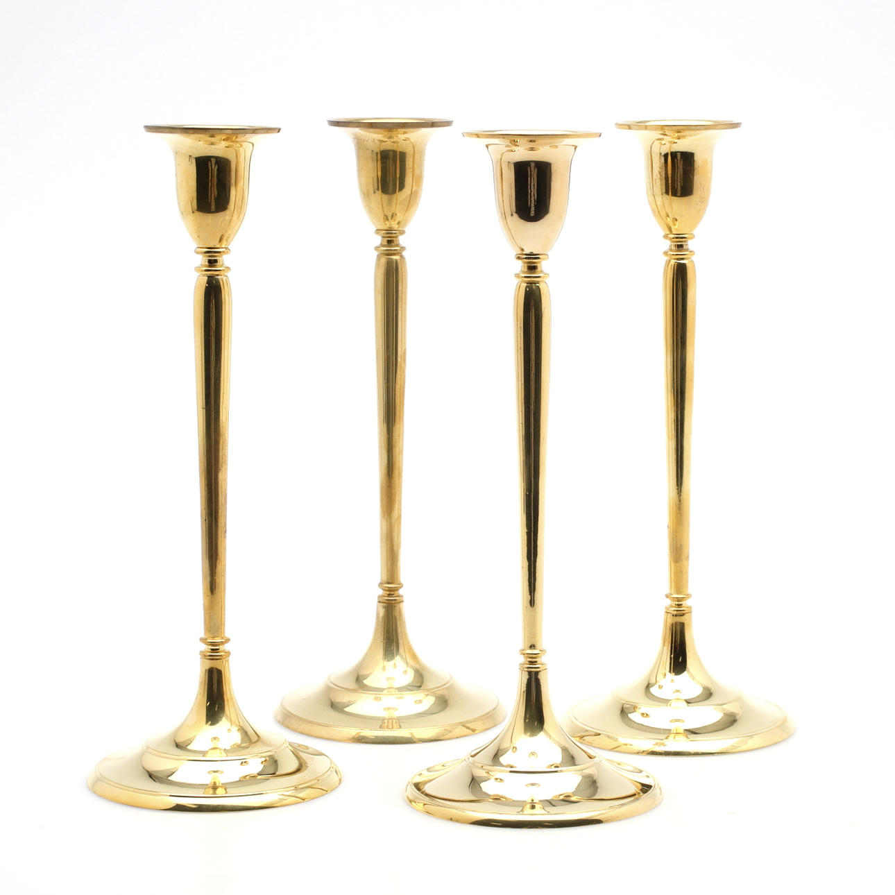 CANDLE STICKS, 4 pieces, Scandia brass, in original boxes.