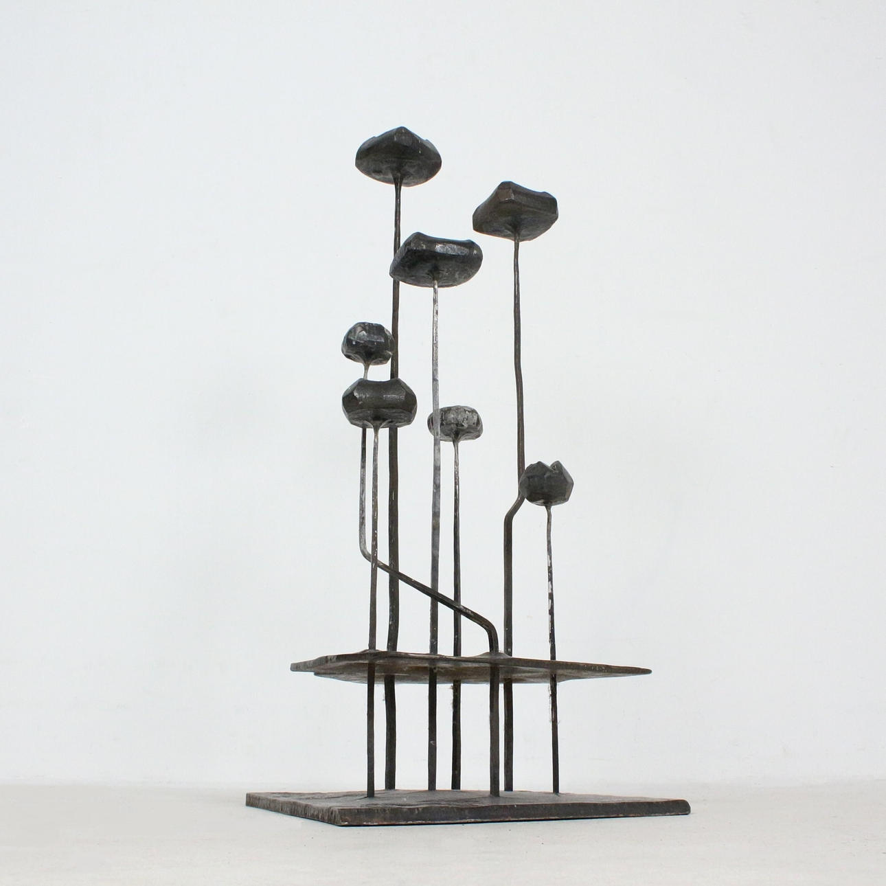 Unknown artist. Sculptural candlestick, bronze, signed.