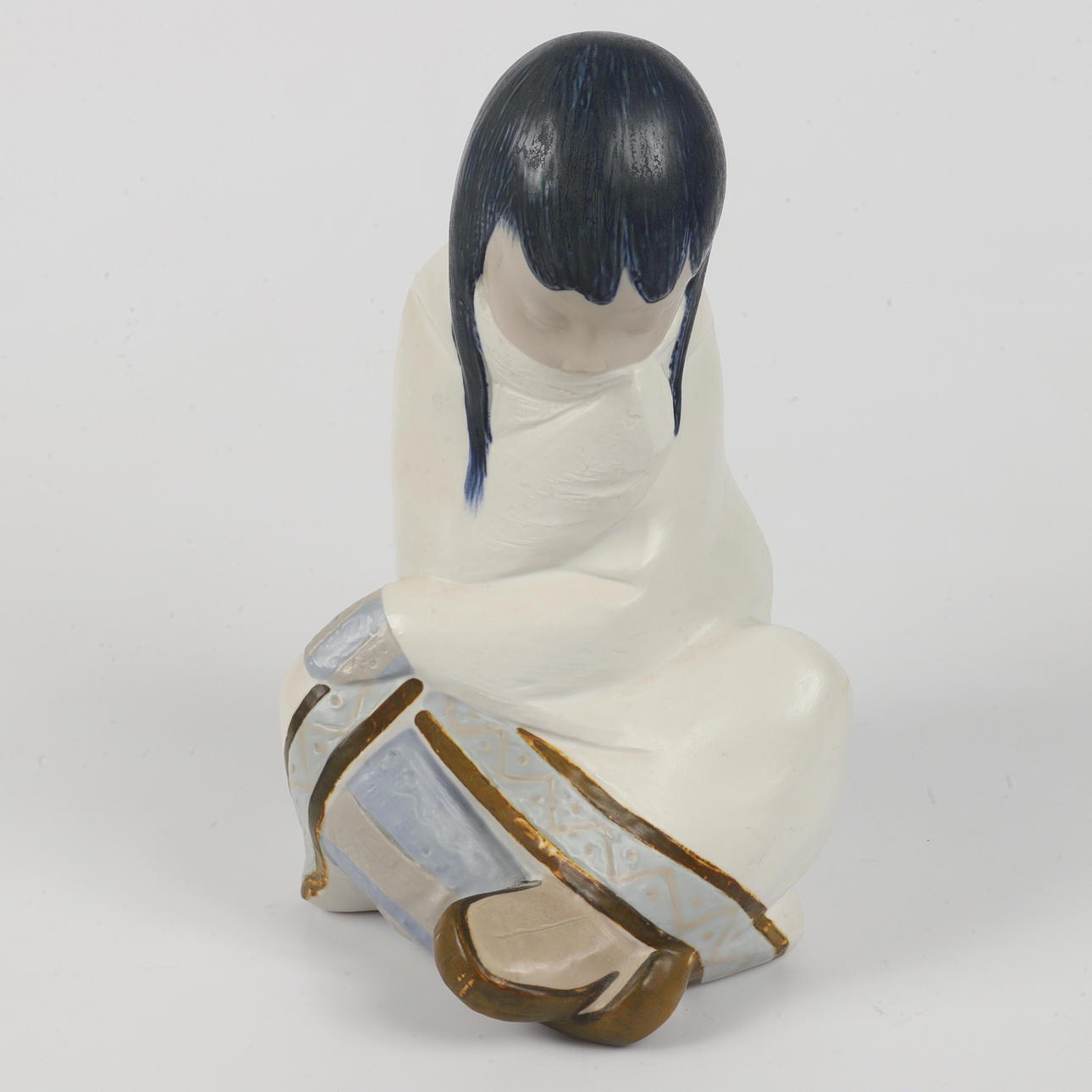 FIGURIN, eskimåflicka, porslin, Lladro, Spanien.