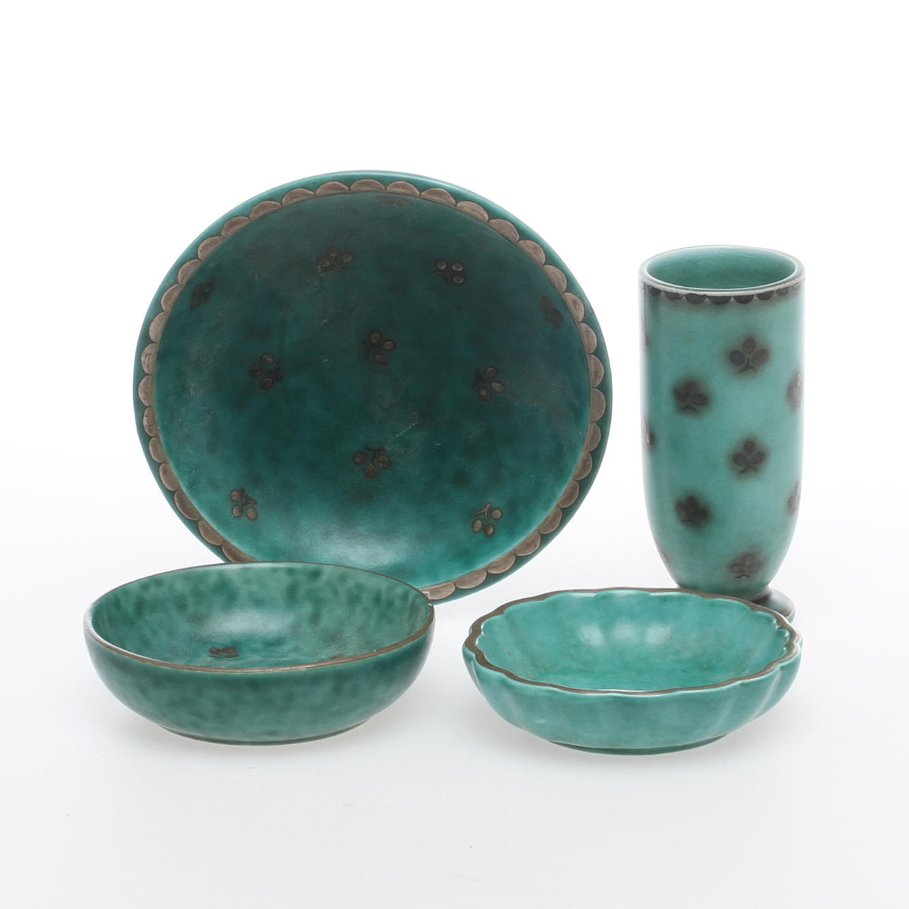 PARTI KERAMIK, 4 delar, "Argenta" Wilhelm Kåge Gustavsberg.