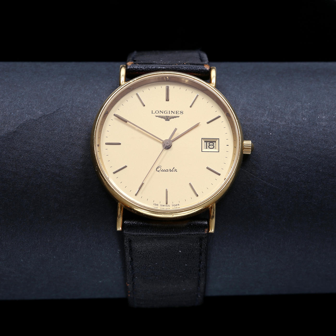 LONGINES, wristwatch, case 18k, quartz, 1980s.