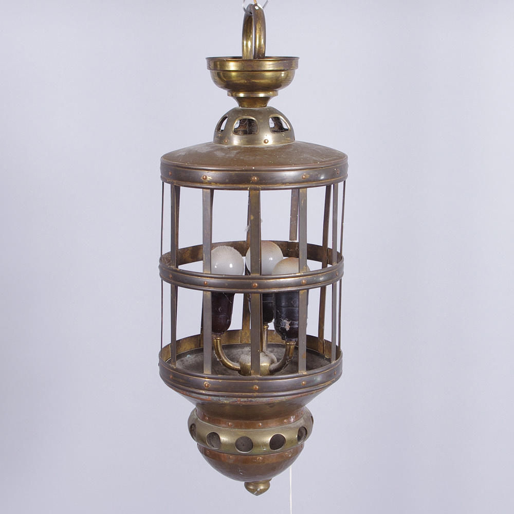 TAKLAMPA, mässing/koppar, 1900-talets första hålft.