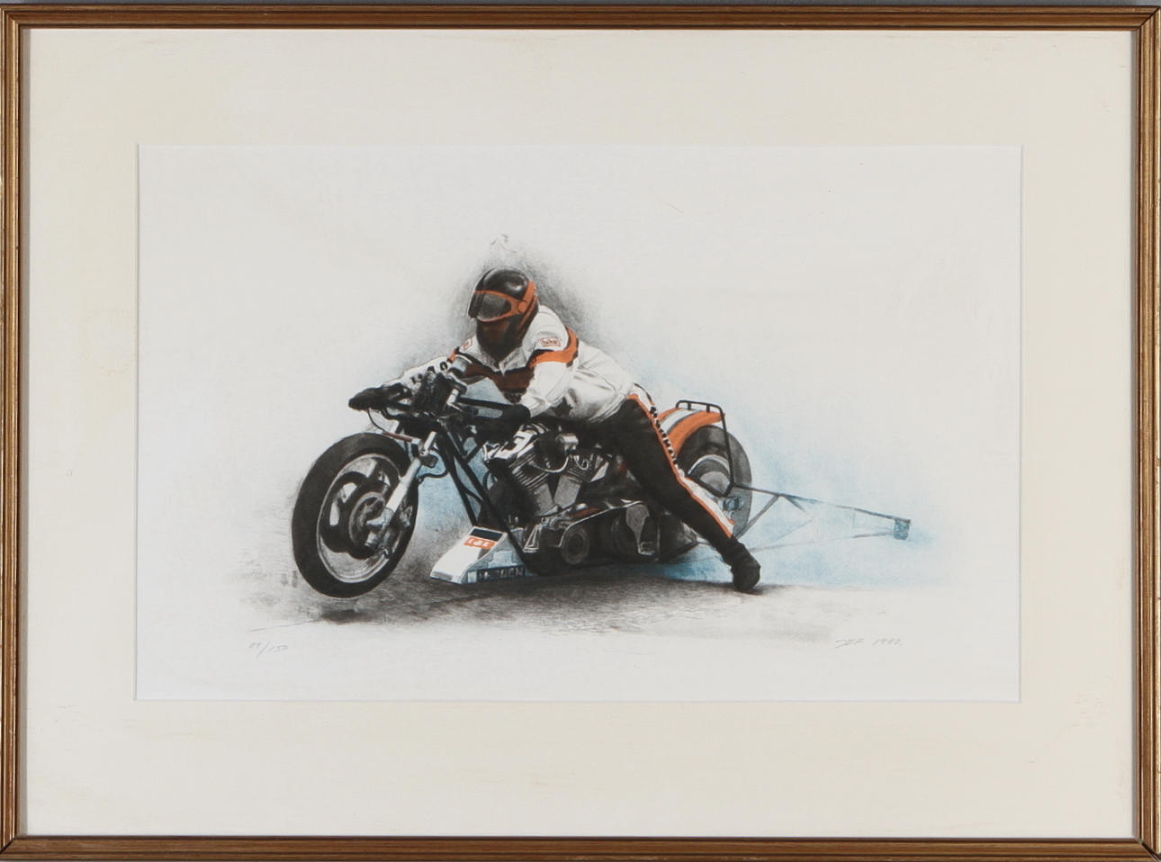 JOHN-E FRANZÉN. Race, färglitografi, signerad, daterad 1990 samt numrerad 89/150.