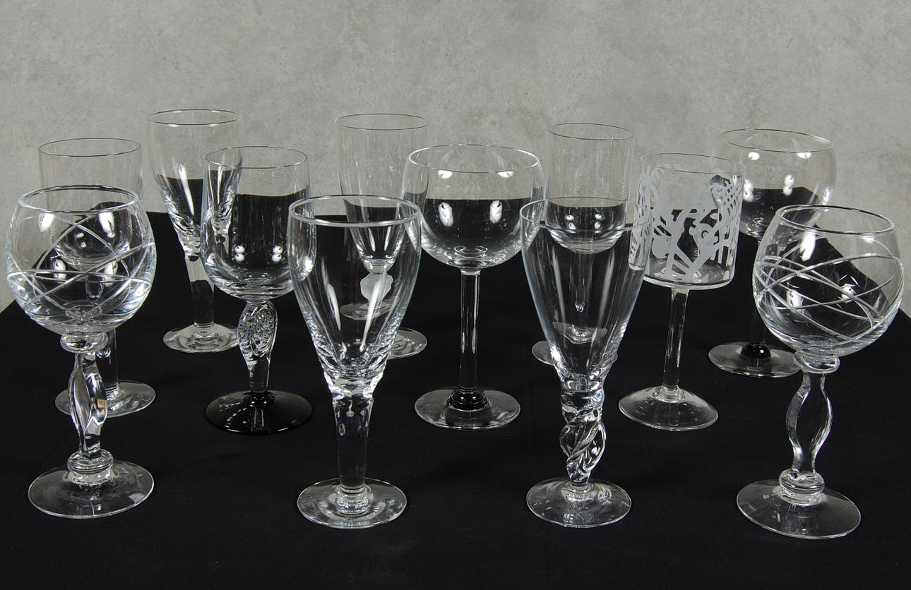 KONSTGLAS, 12 st, Orrefors, specialutgåva till jubileumet 1998.