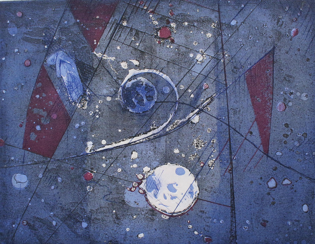 J. PENNEL. 'Blue Cosmos', lithograph, EA 10/10.