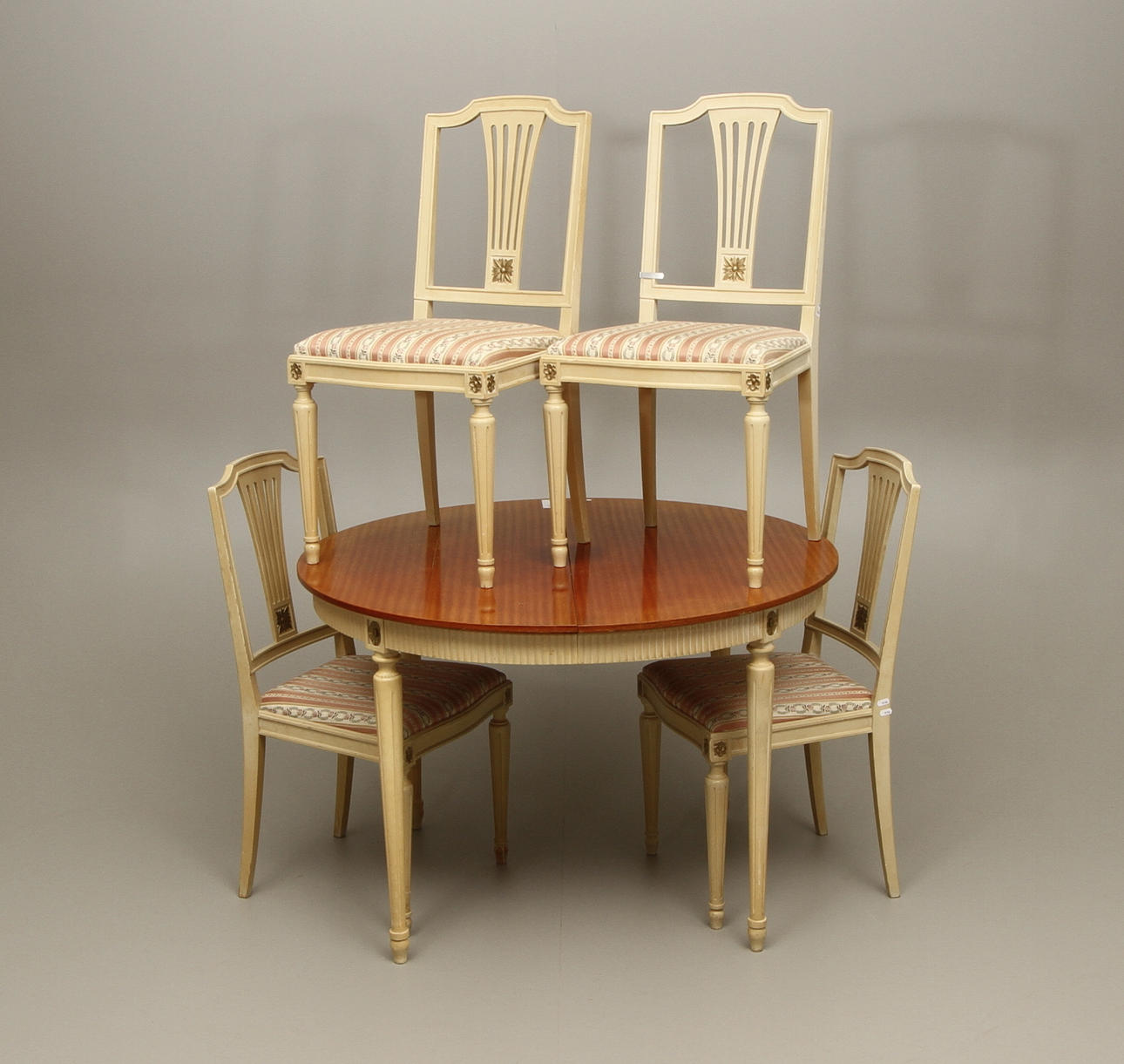 MATSALSMÖBEL, 6 delar, gustaviansk stil, 1900-tal.