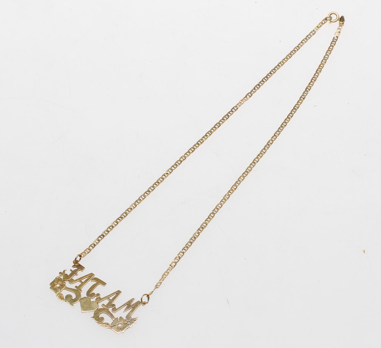 KEDJA med HÄNGE, 18k guld, vikt ca 7,2 gr.