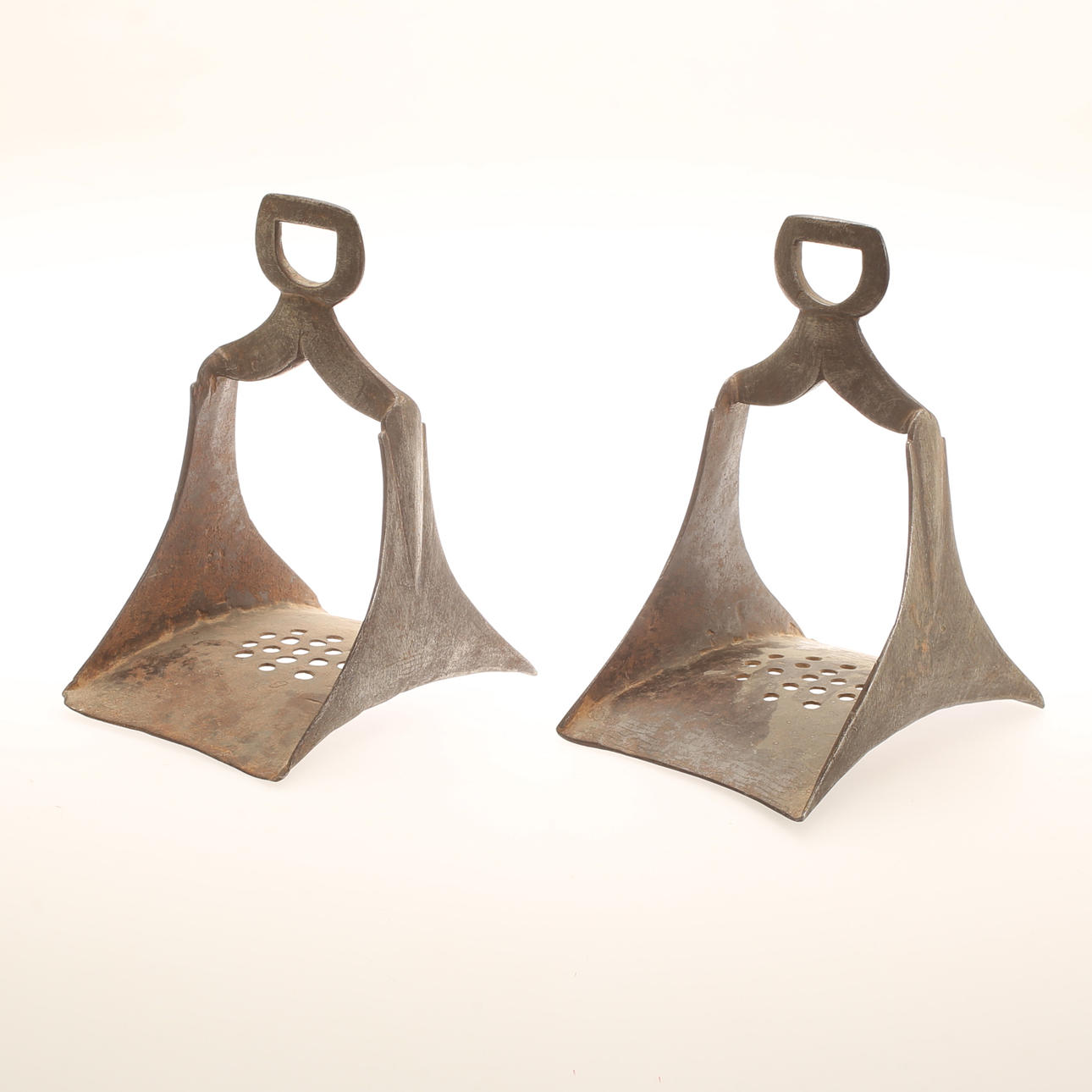 LADDER BRACKETS, iron, 19th century.