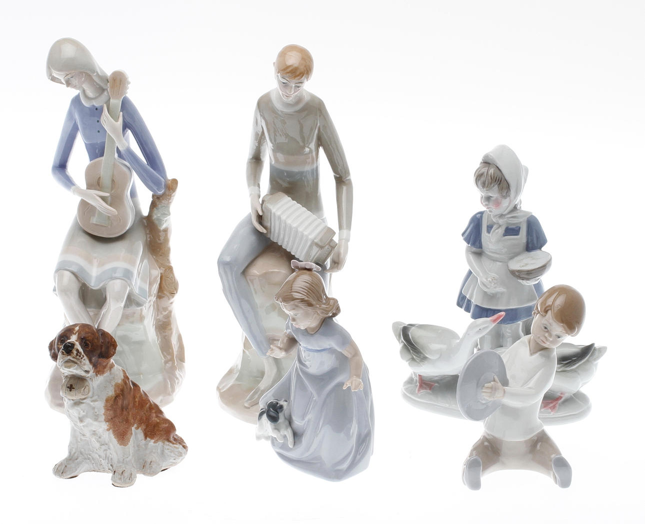 FIGURINER, 6st, bland annat Nao/Lladro.