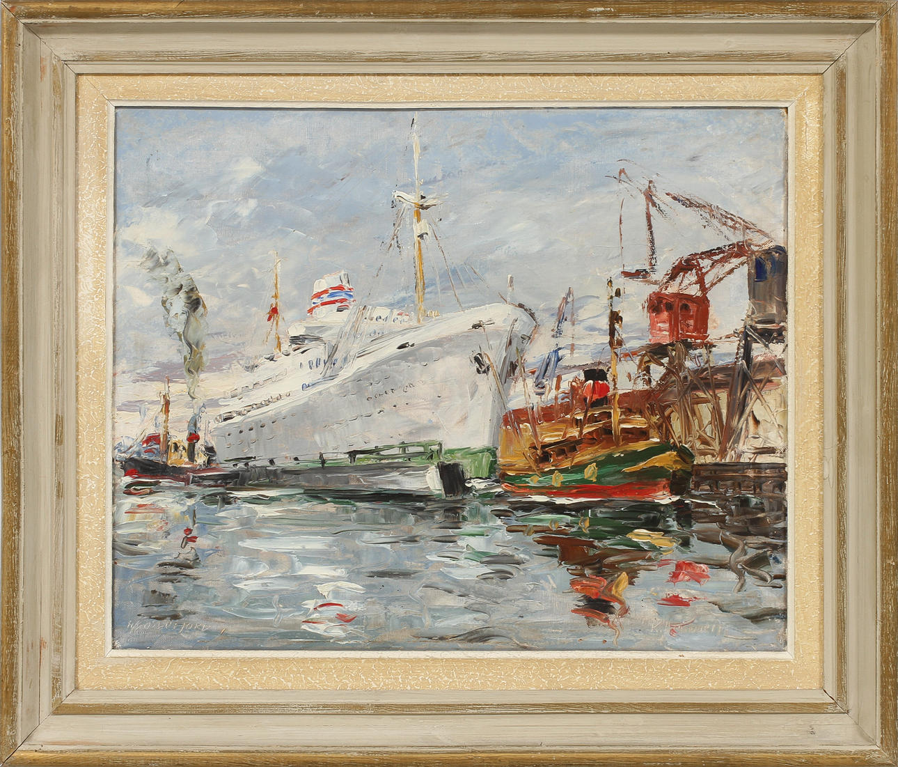 KURT ERIK HEINONEN. "M/S Oslofjord", olja på duk, signerad.