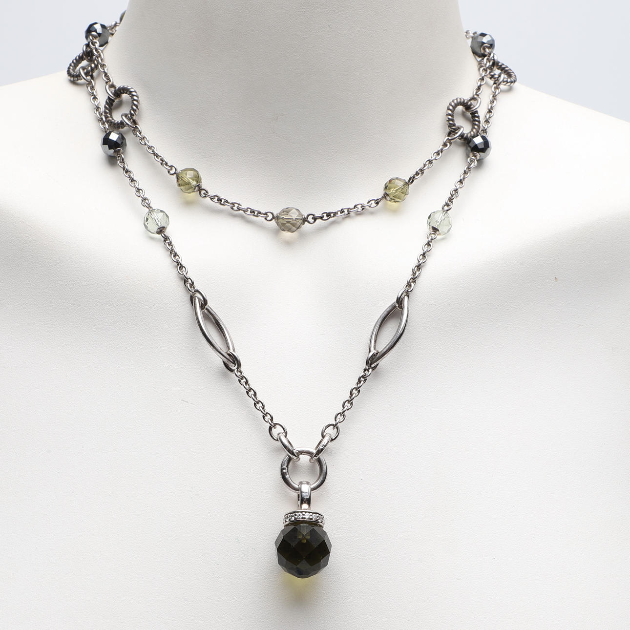 COLLIER, sterlingsilver & stenar, Ti Sento, Milano.