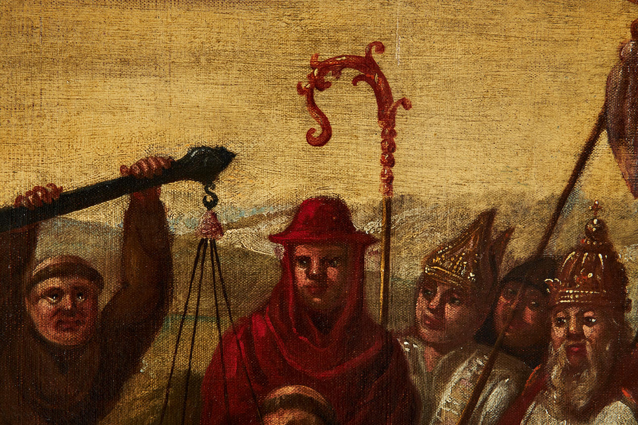 OIDENTIFIERAD KONSTNÄR. COMPOSITION, 18th century, with visual battle ...