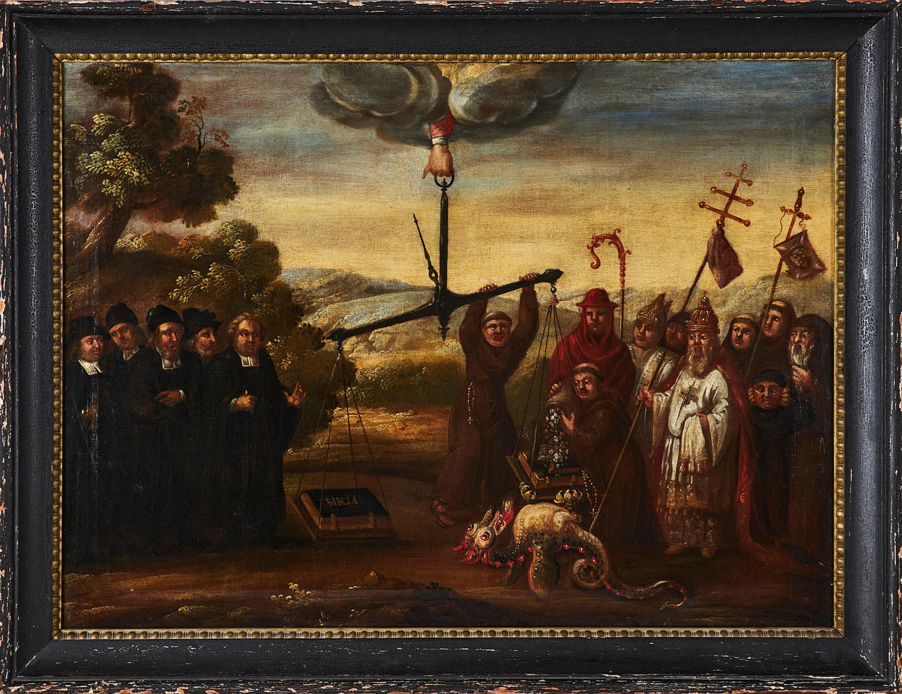OIDENTIFIERAD KONSTNÄR. COMPOSITION, 18th century, with visual battle ...