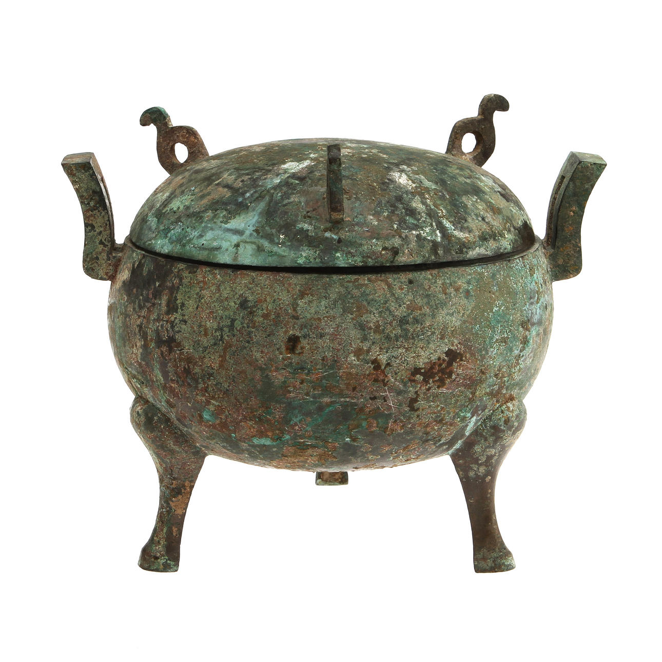 TRIPOD (Ding), MED LOCK. Brons. Kina, Han.