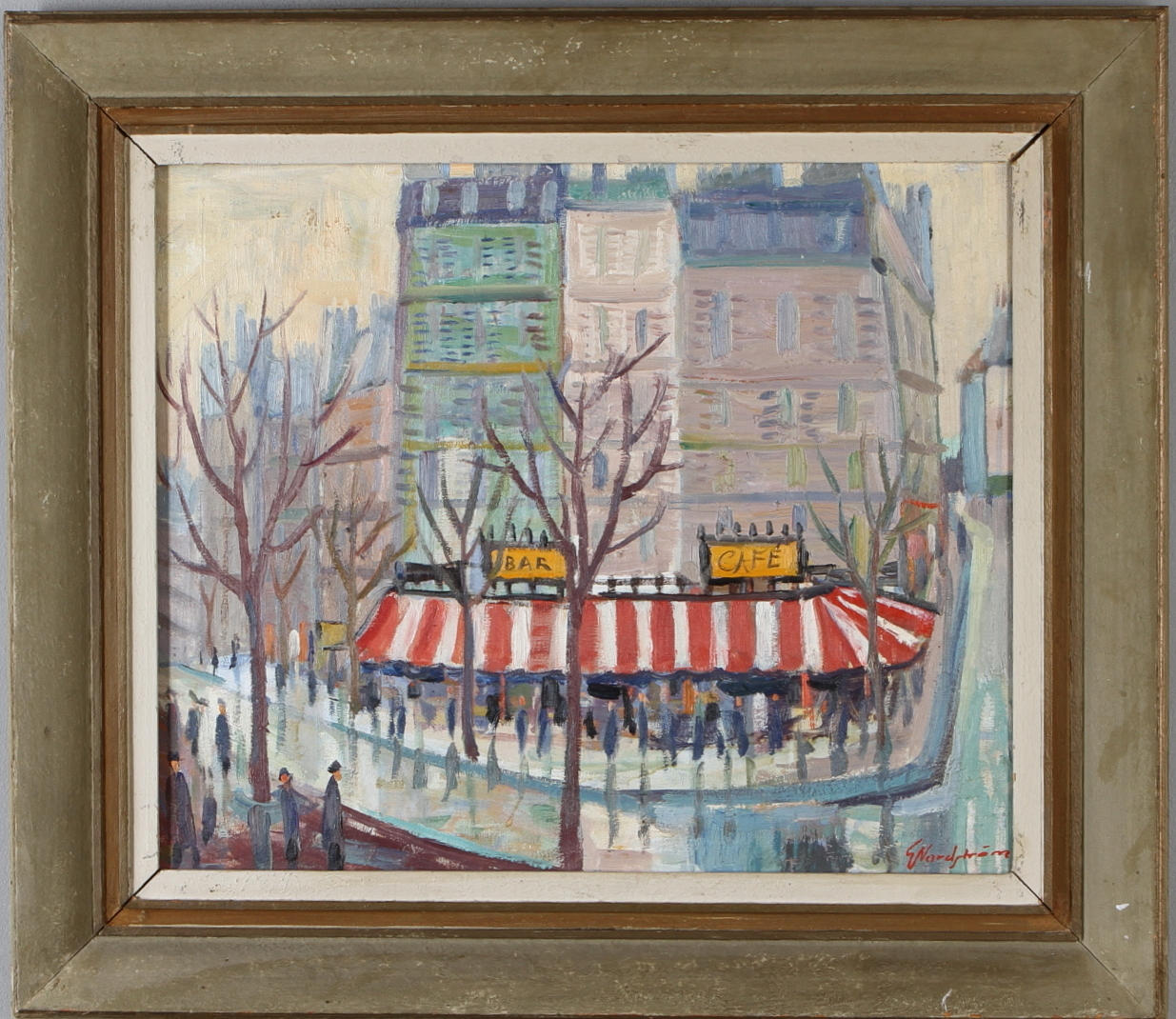 GUNNAR NORDSTRÖM. Stadsbild, olja på duk, signerad.