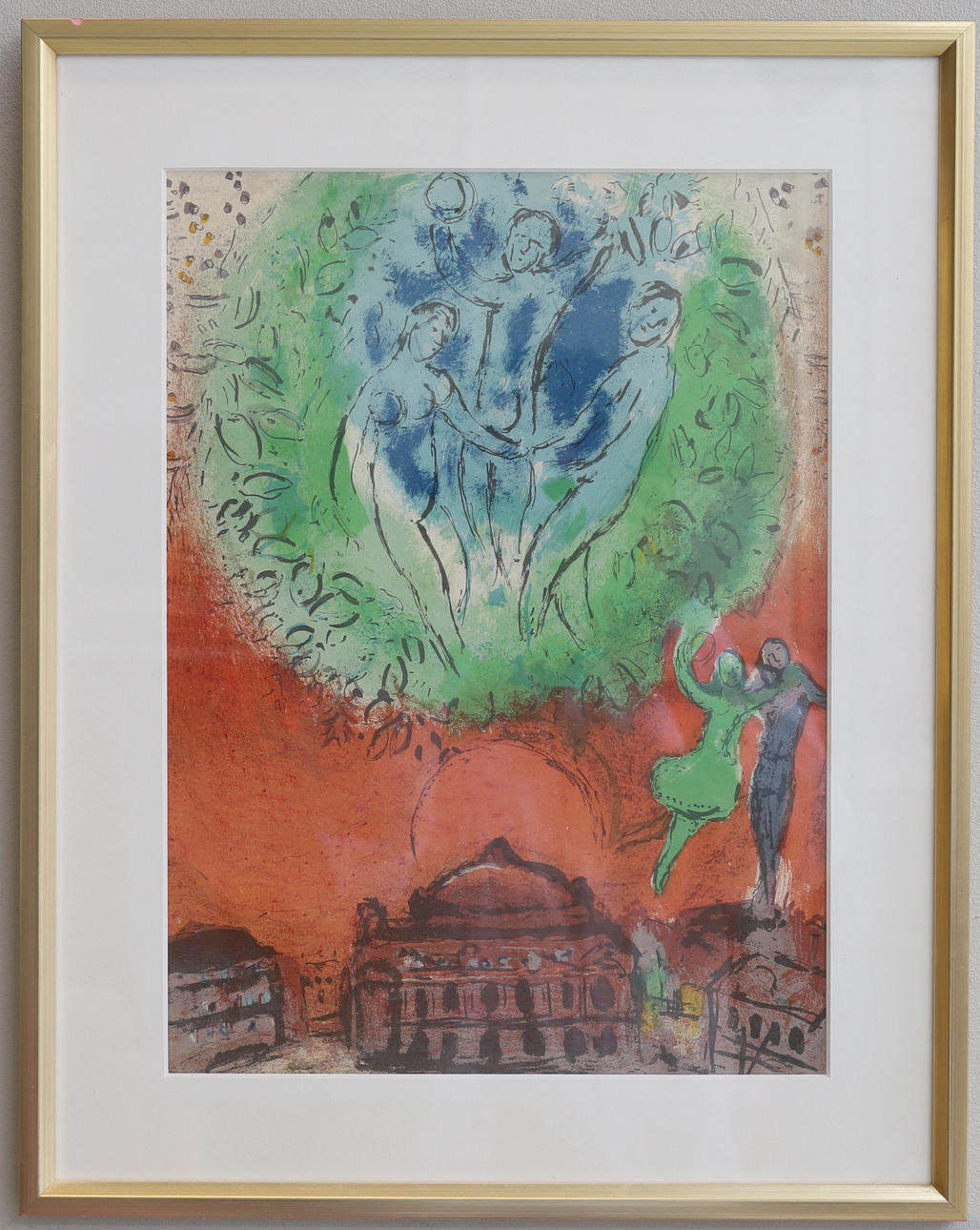 MARC CHAGALL. Farblithographie, unsigniert, 1954.