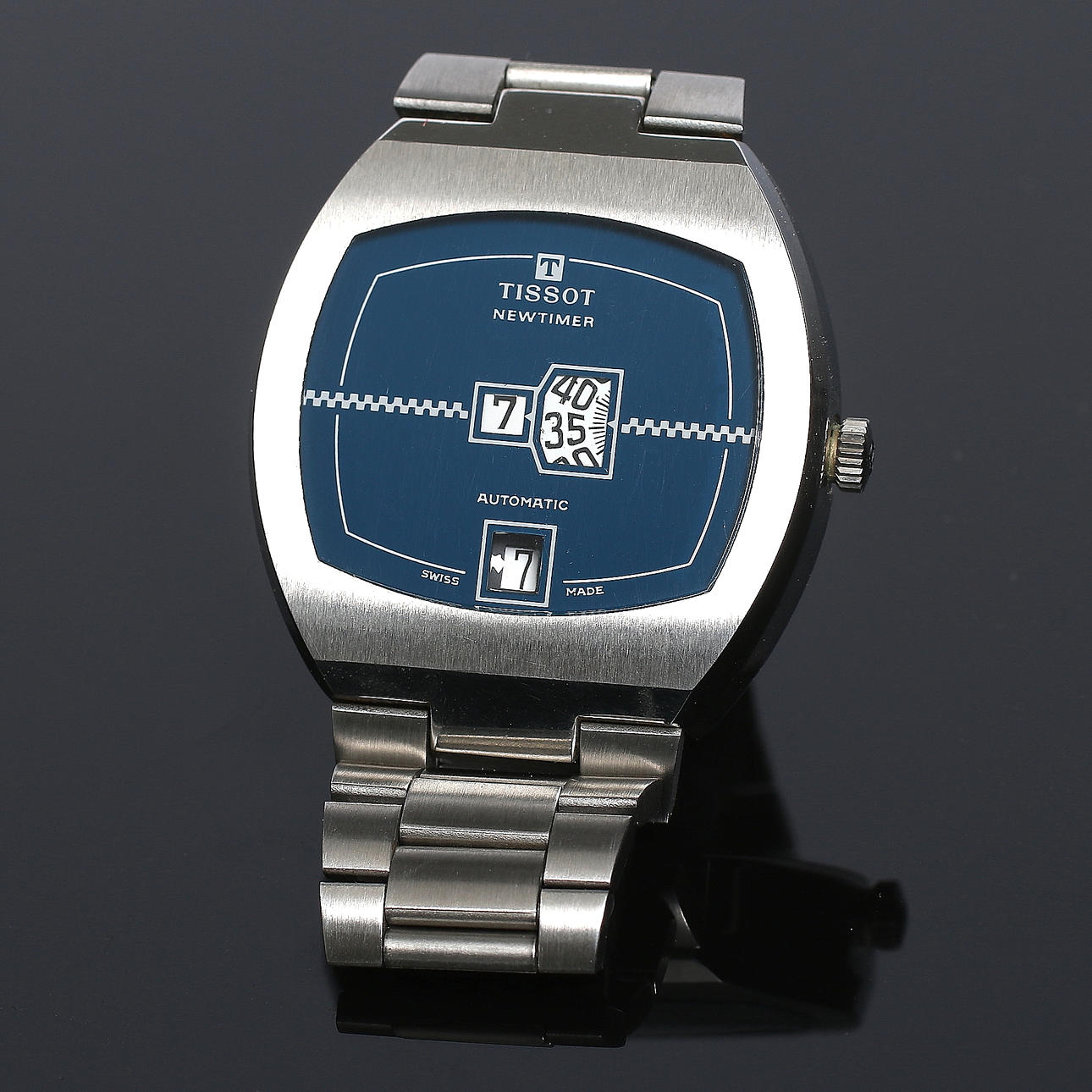 ARMBANDSUR, stål, Newtimer, TIssot. 1980-tal.