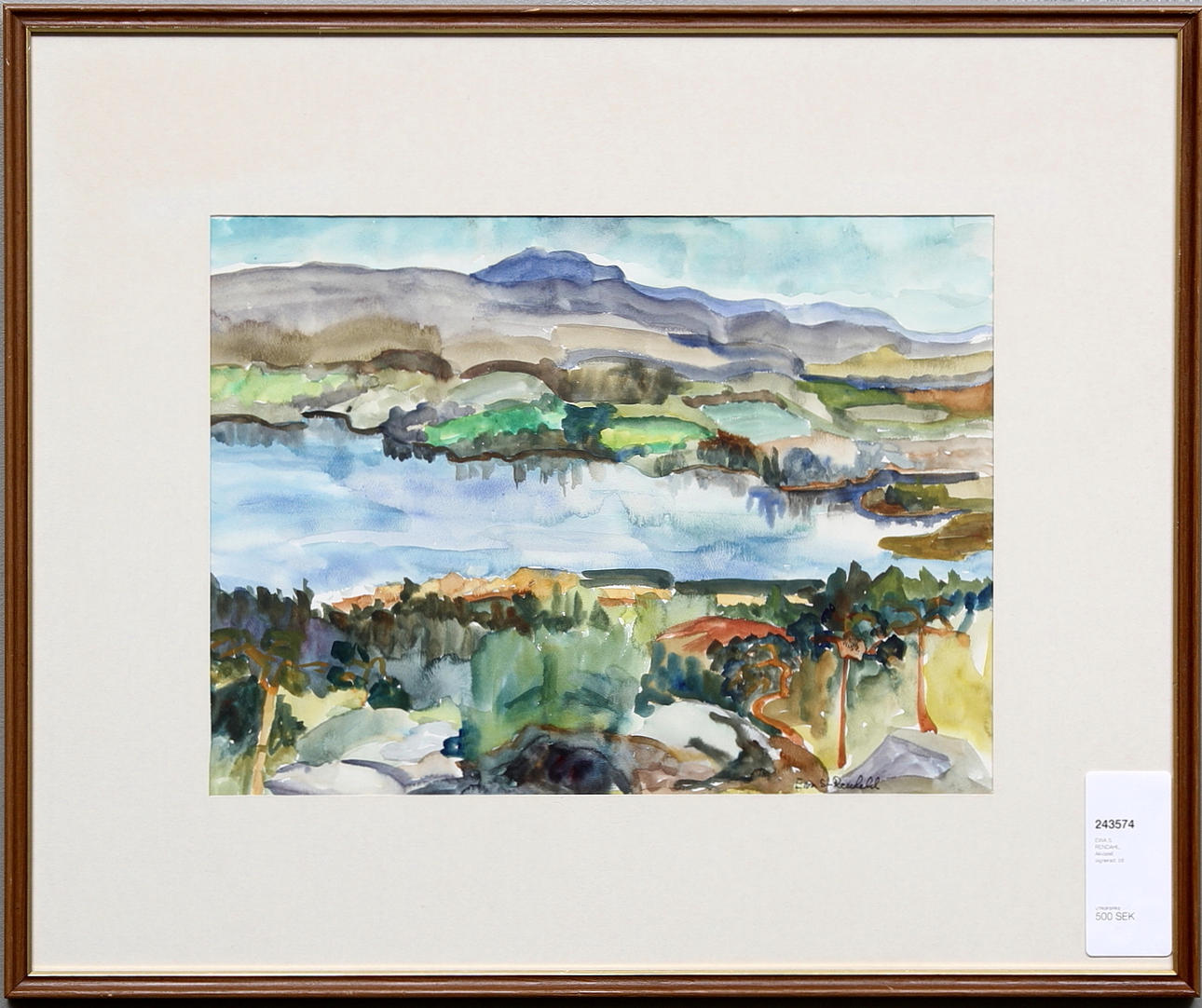 EWA S. RENDAHL. Watercolor, signed.