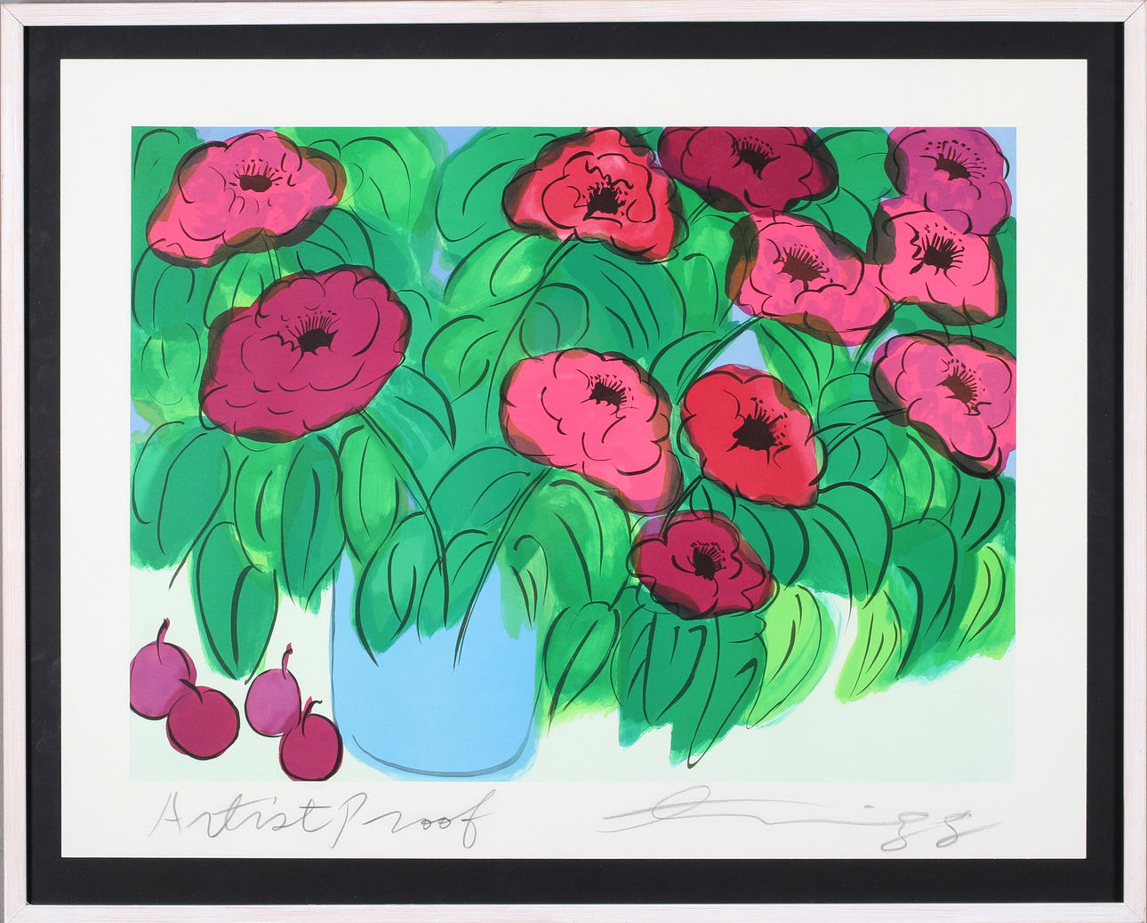 WALASSE TING. "Flowers", lithograph, signed, artist proof, dated 88.