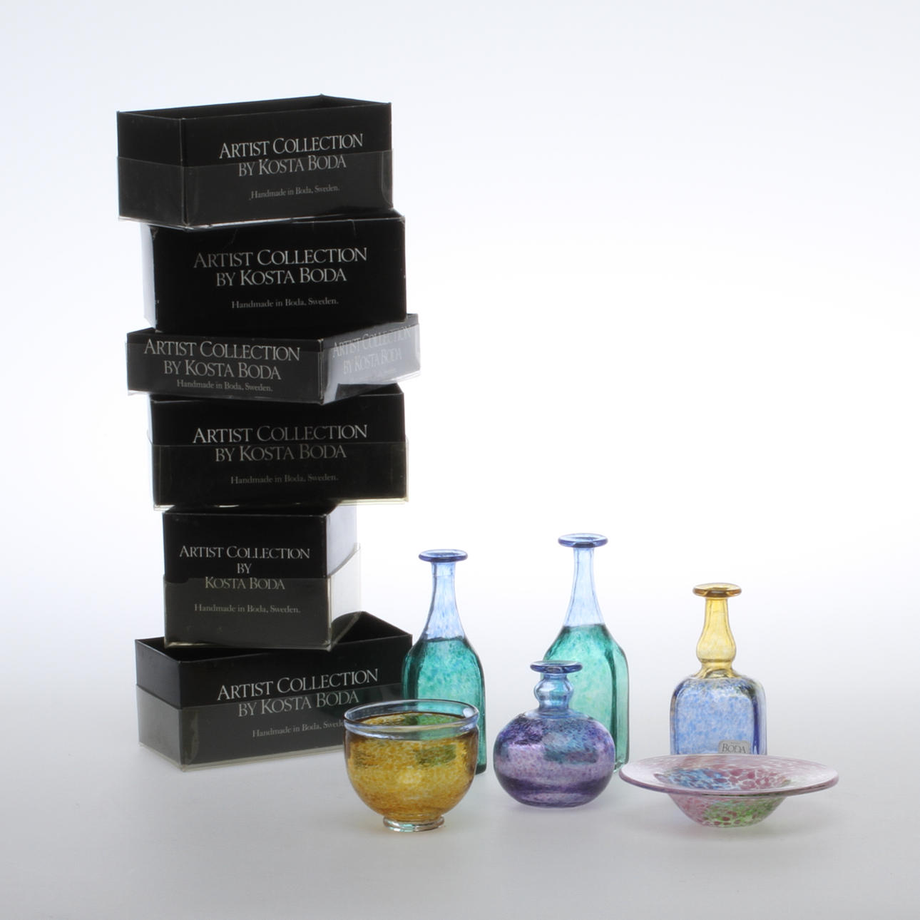 MINIATYRER, 6 st, glas, Bertil Vallien, Ulrica Hydman Vallien, Artist Collection, Kosta Boda.