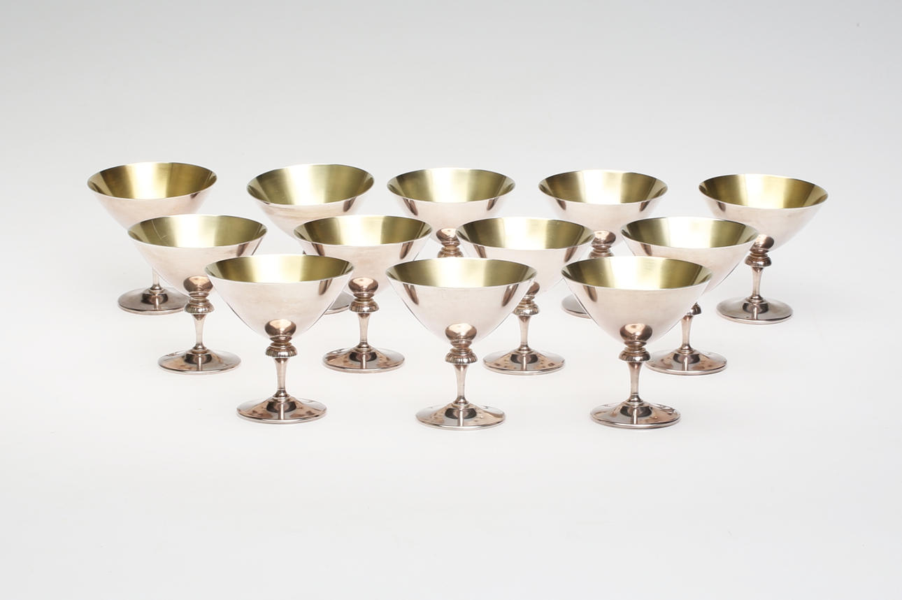 MARTINIGLAS, nysilver, 12 st.