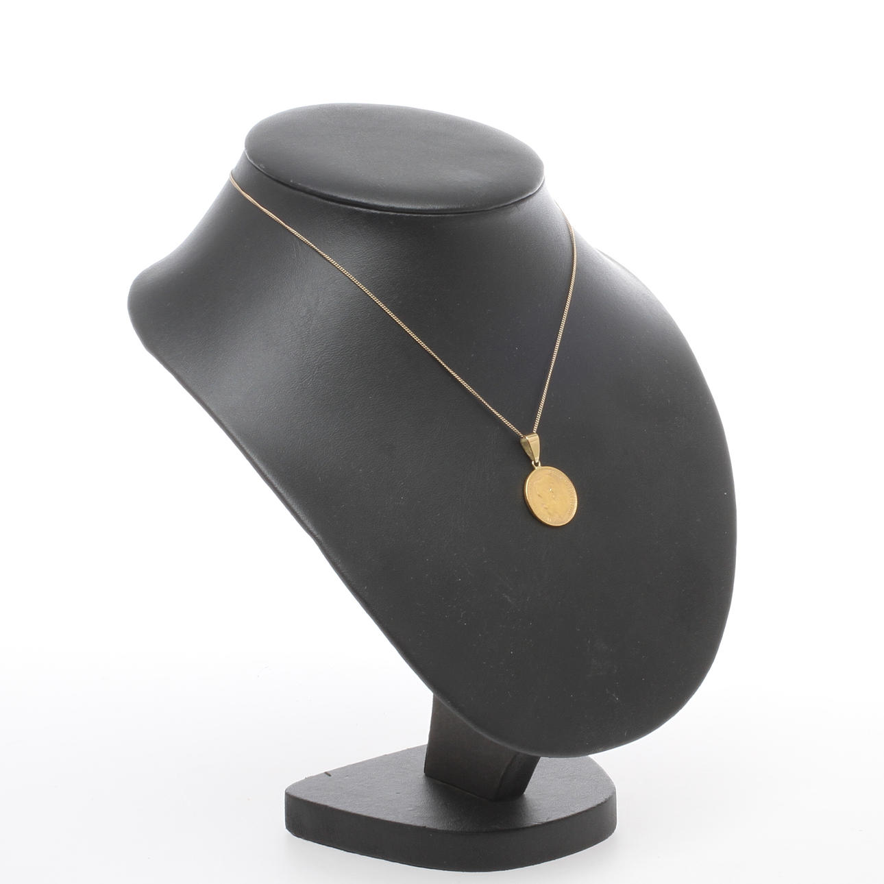 GULDMYNT 5 rubel 1899 monterad som hänge samt HALSKEDJA 18k guld.