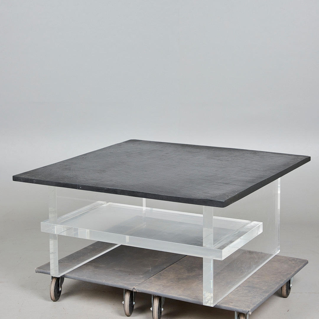 Sofabord/bord, skifer, akrylglas.