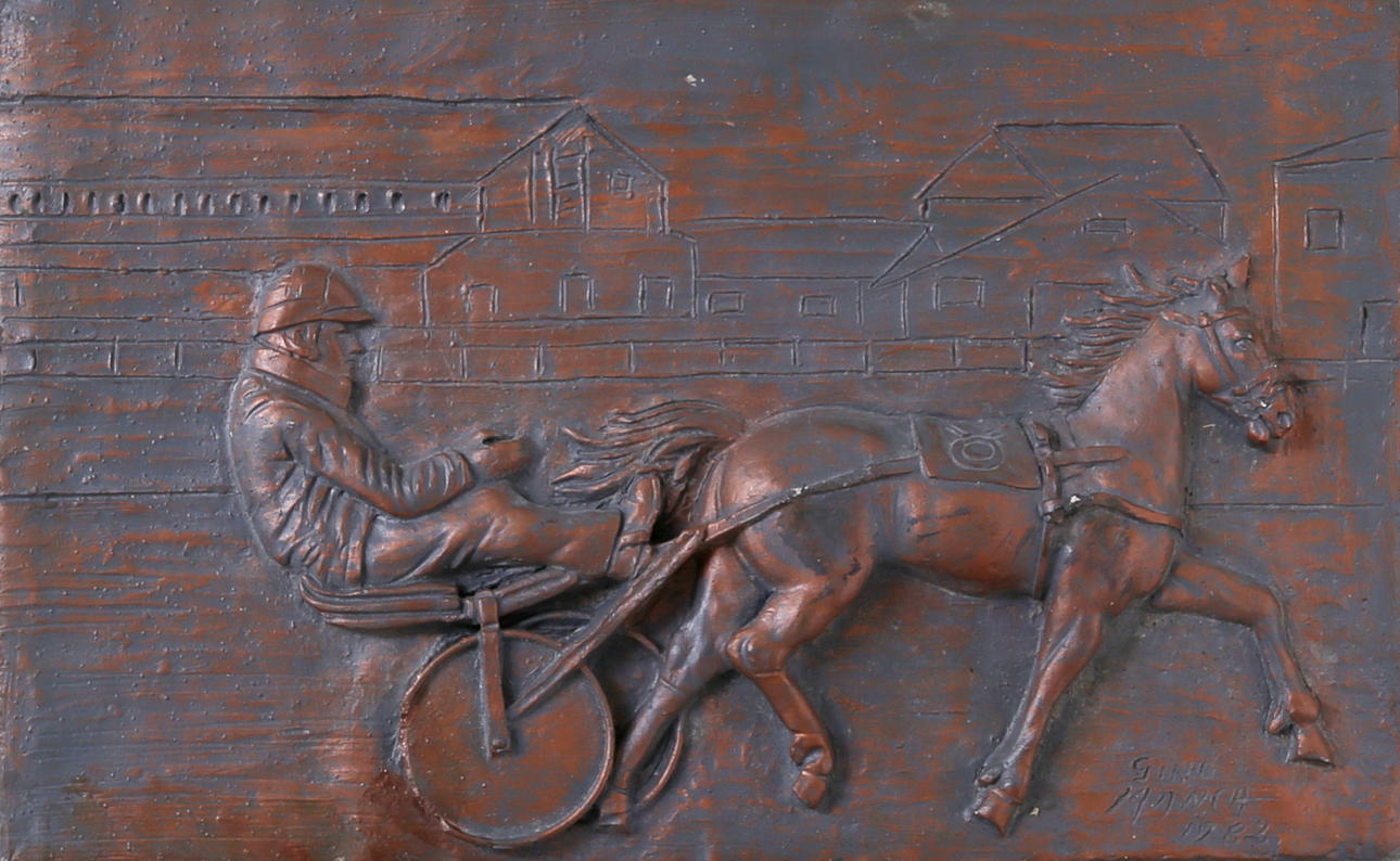 GINO MANCA. Väggrelief, travekipage, signerad och daterad, Gino Manca 1982.