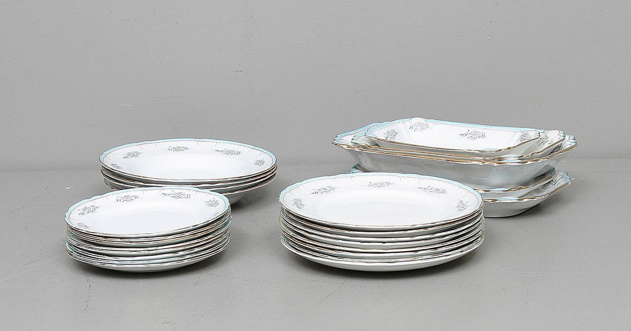 SERVISDELAR, 25 delar,"Östersund", Gustavsberg, sent 1800-tal.