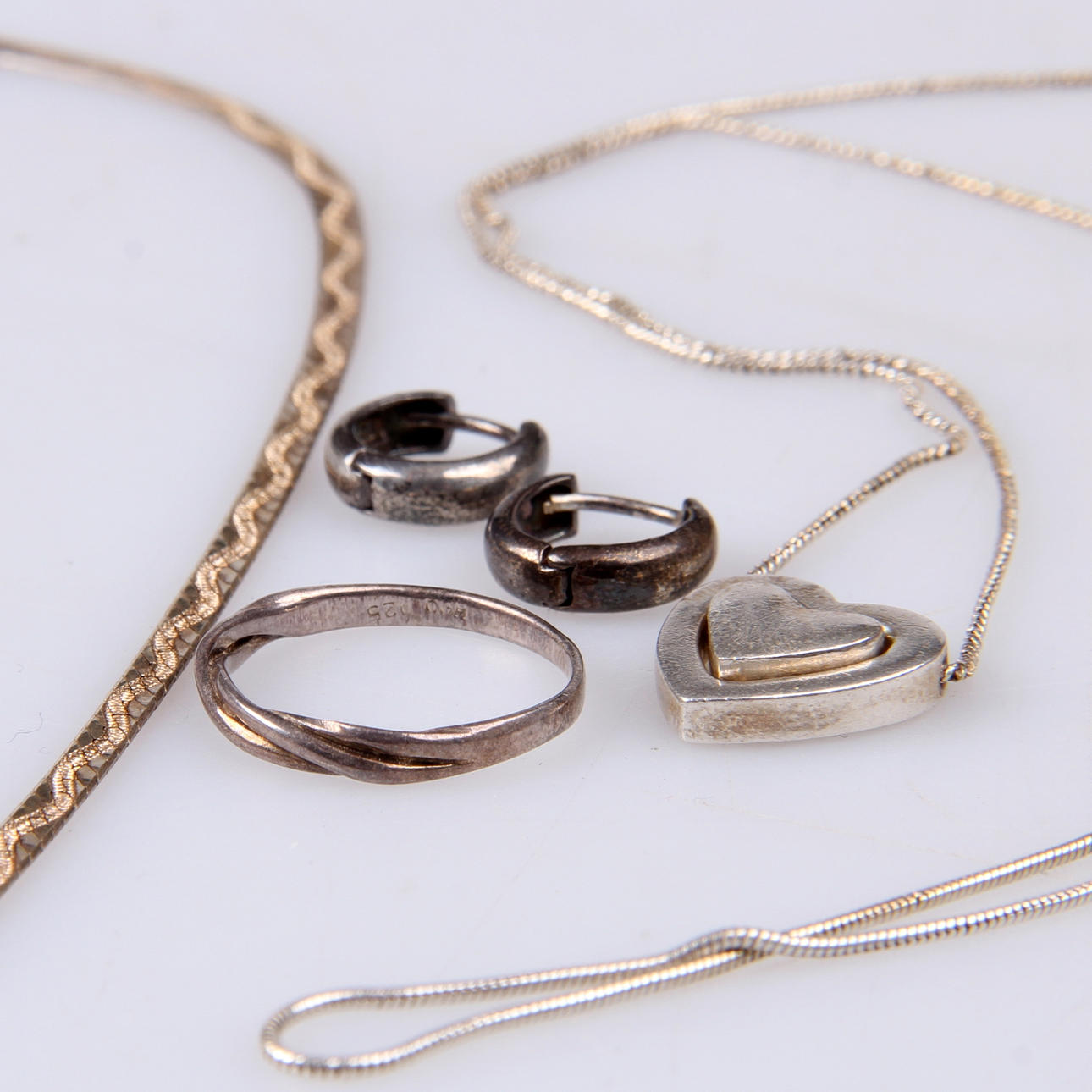 PARTI SMYCKEN, 5 delar, Sterlingsilver, delvis GHA och GFAB.