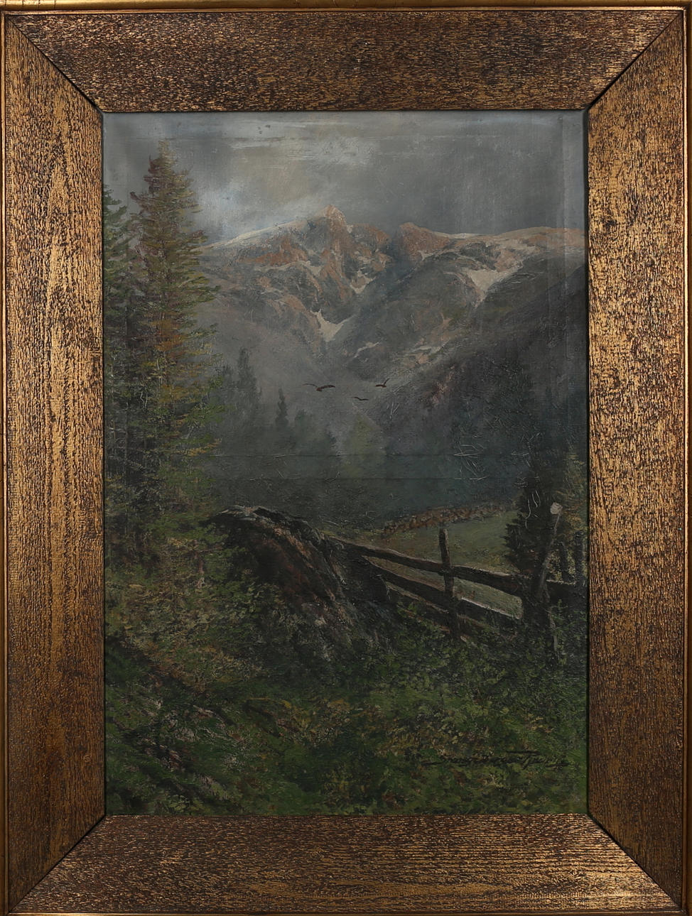 RUDOLF STANGELBERGER. Alplandskap, olja på duk, signerad.