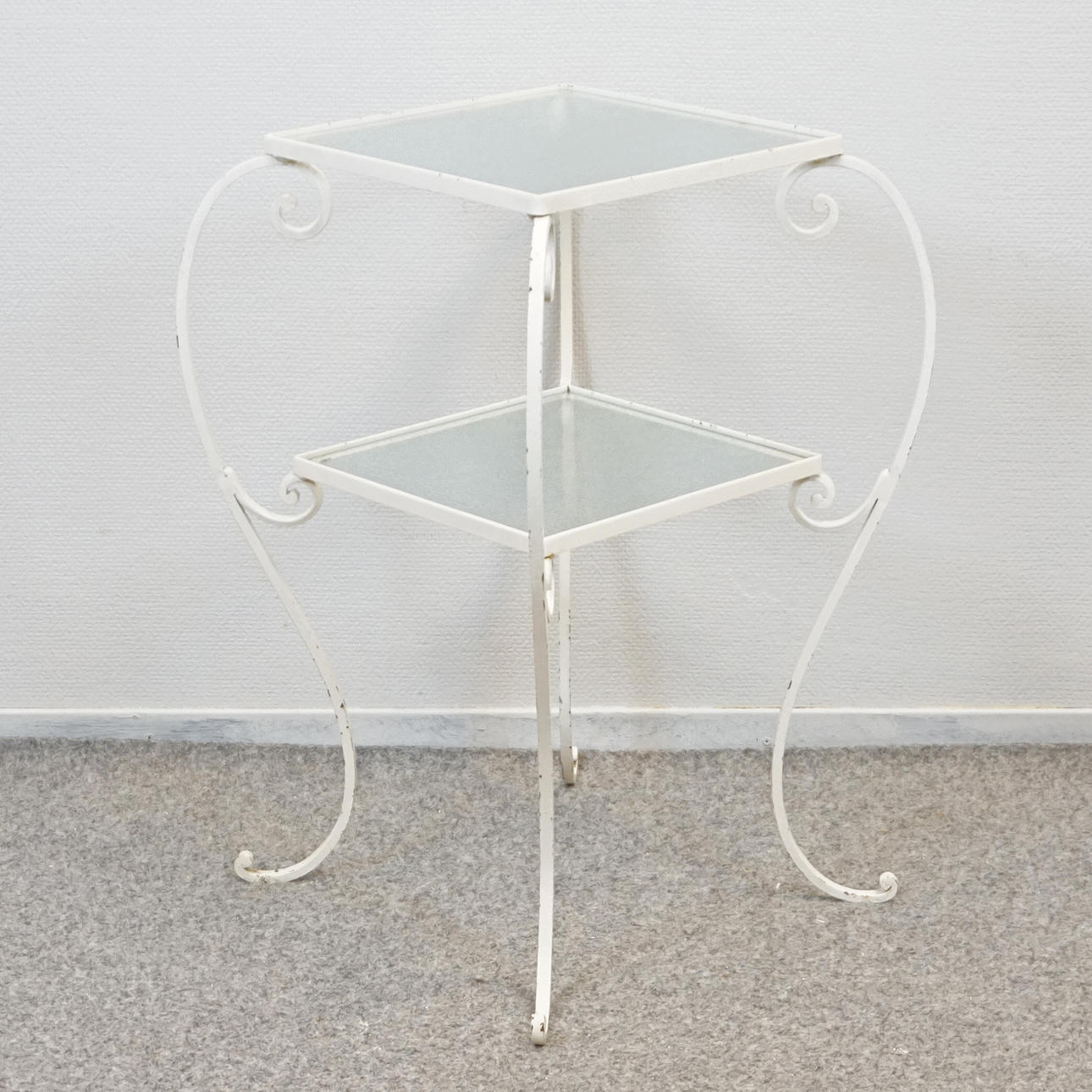 TISCH/BEISTELLTISCH, Glas/Eisen.