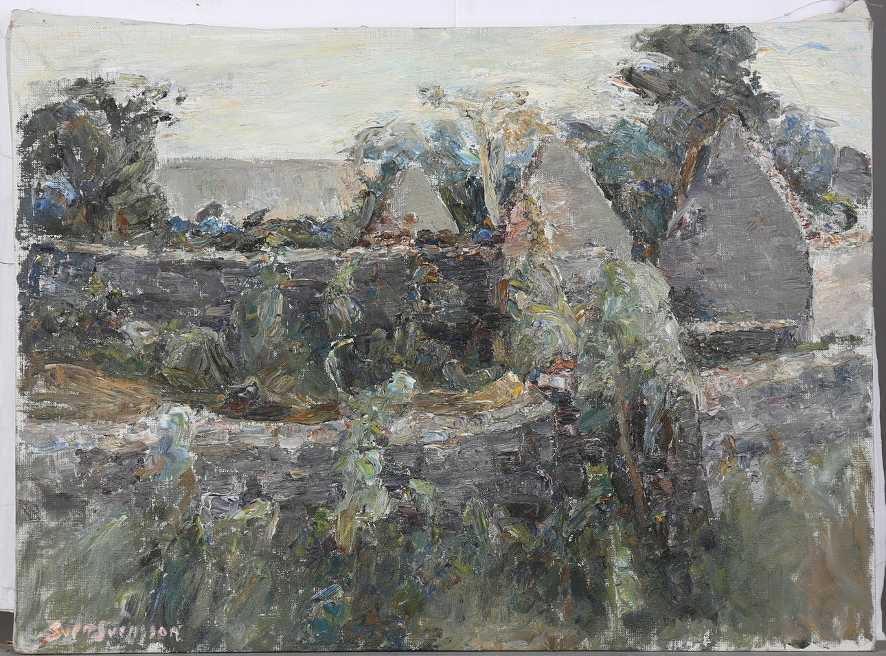 SVEN SVENSSON. Landskap, troligen Öland. Olja på duk, signerad.