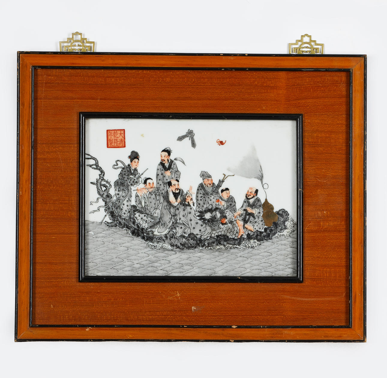 PORZELLANTELLER, China, "Die Sieben Glücksgötter oder Sieben Glücksgötter".