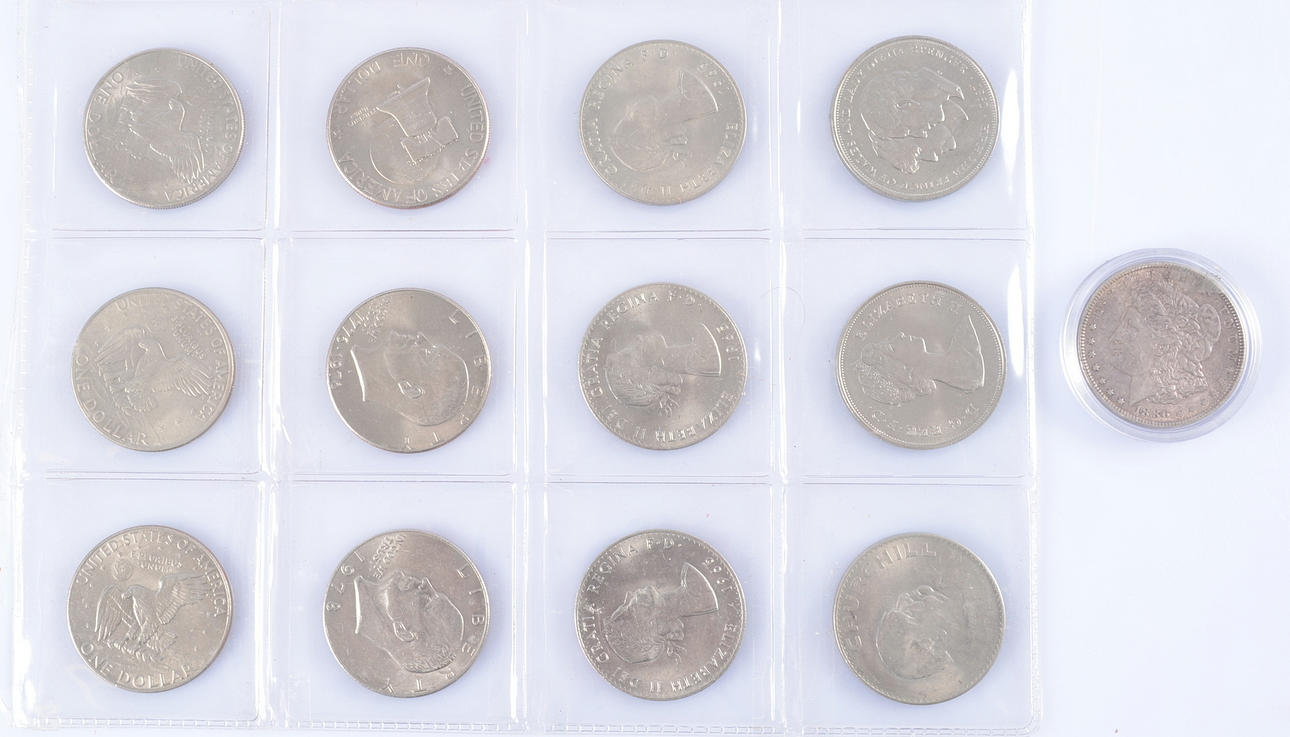 MYNT 13 STYCKEN, Usa och England.