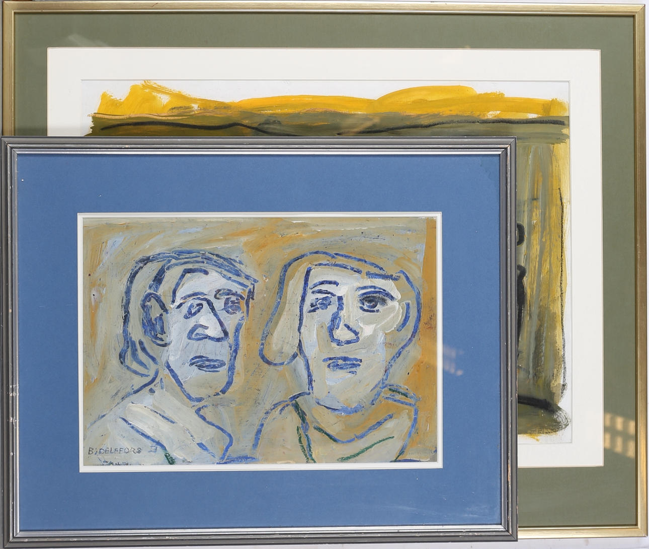 BENGT DELEFORS. Blandteknik, 2 st, signerade B. Delefors.