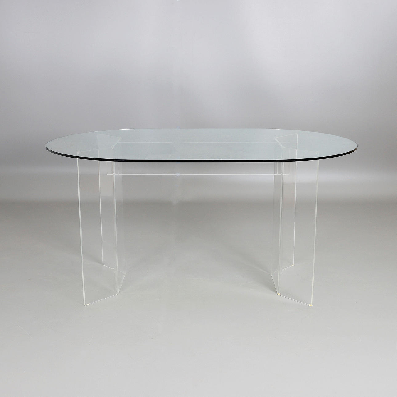 DINING TABLE, plexiglass and glass, late 20th century.