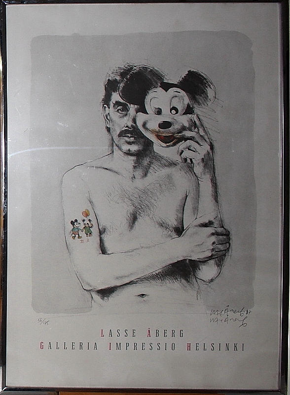 LASSE ÅBERG. utställnings affisch, numrerad och signerad.