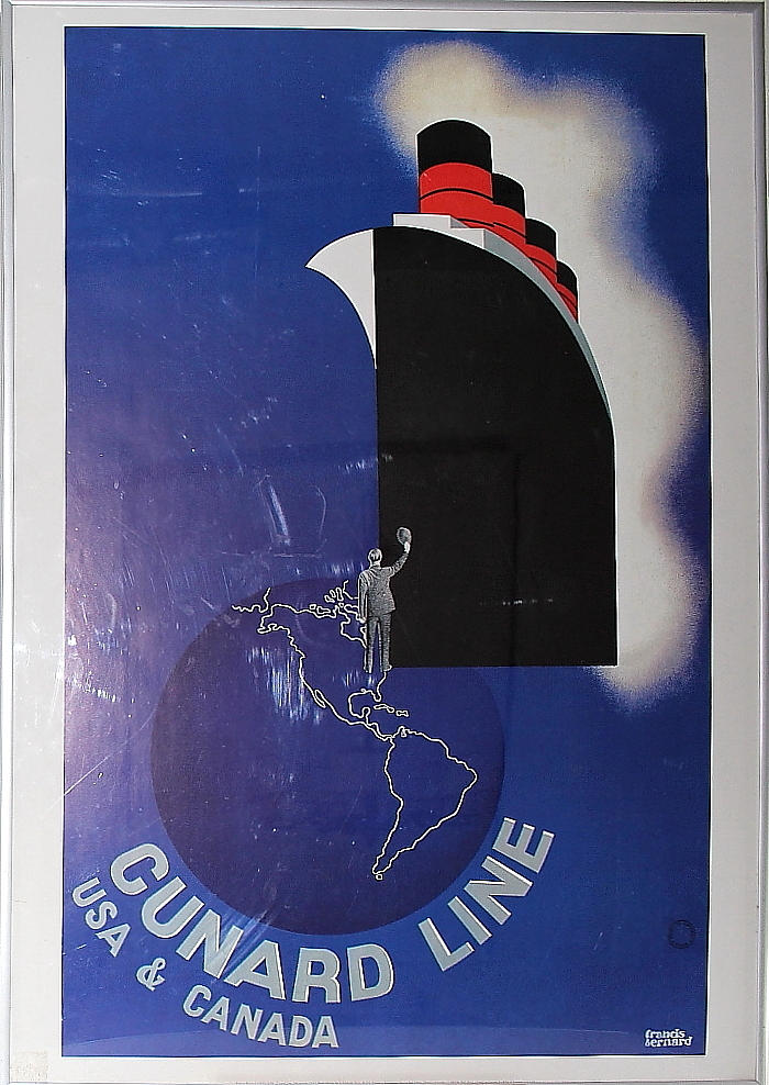 FRANCIS BERNARD. affisch, cunard line, Musee de Làffiche Paris.