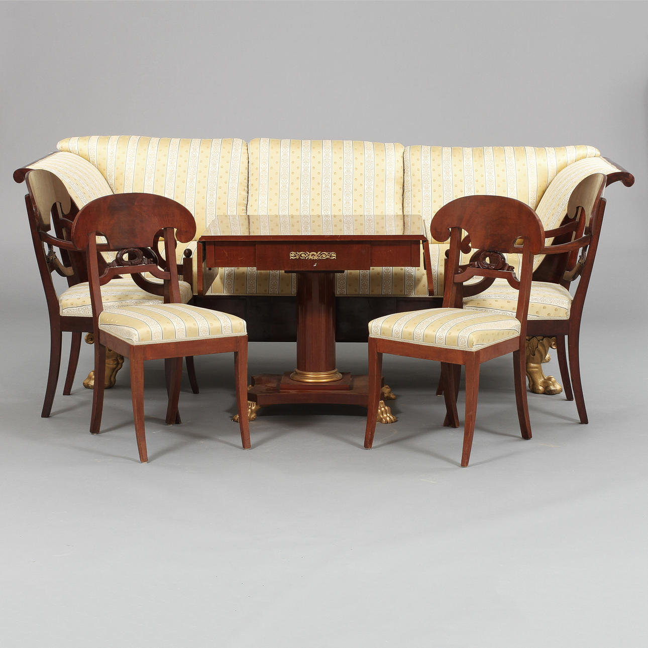 SALONGSMÖBEL, 6 delar, Empire/Karl-Johanstil, 18/1900-tal.