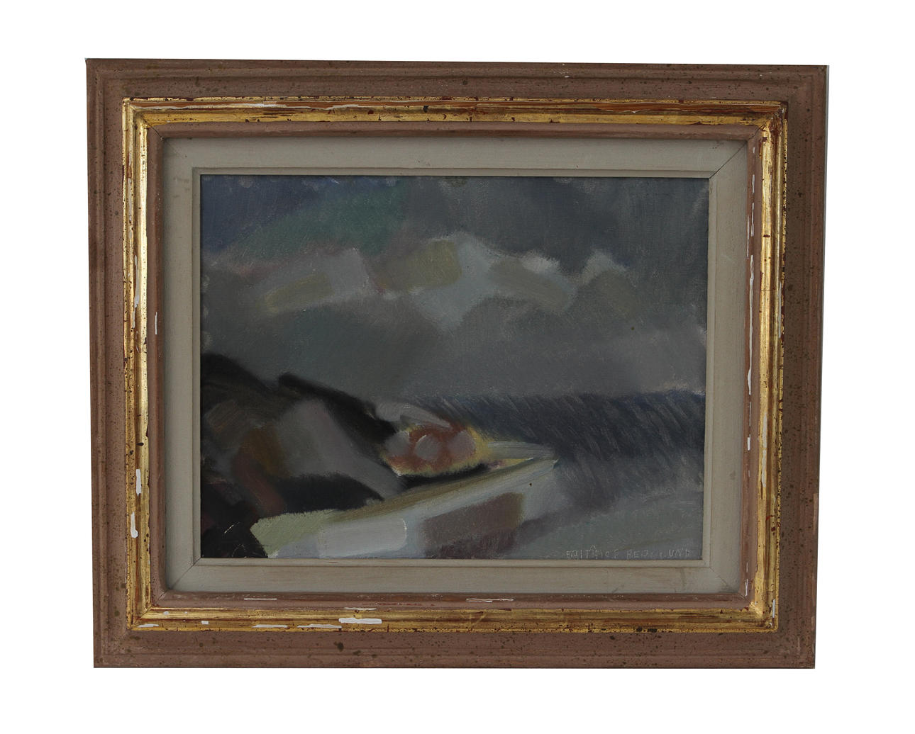 FRITHIOF BERGLUND. "Yttersta skäret". Olja på duk, signerad.