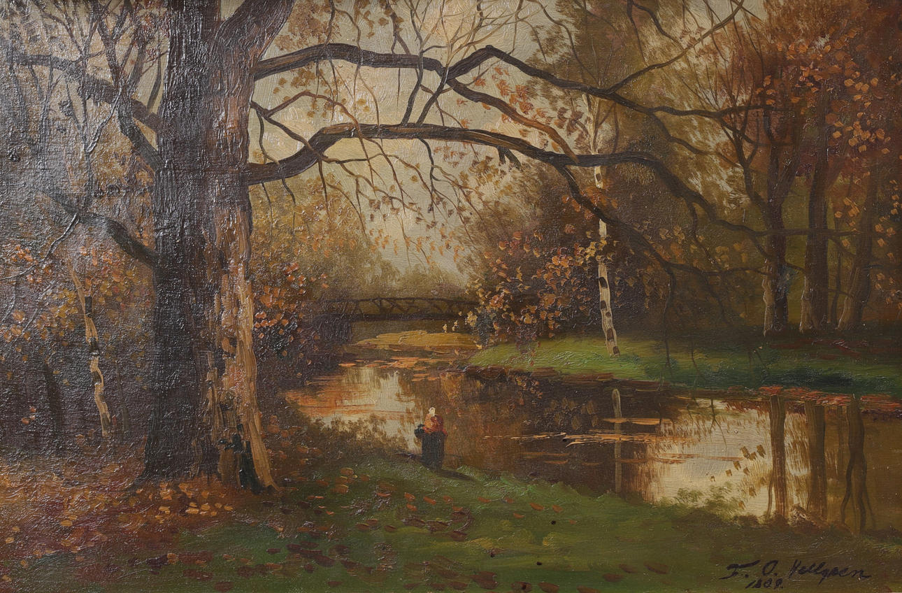 OIDENTIFIERAD KONSTNÄR. Oil on Board, signed FO Hellgren.