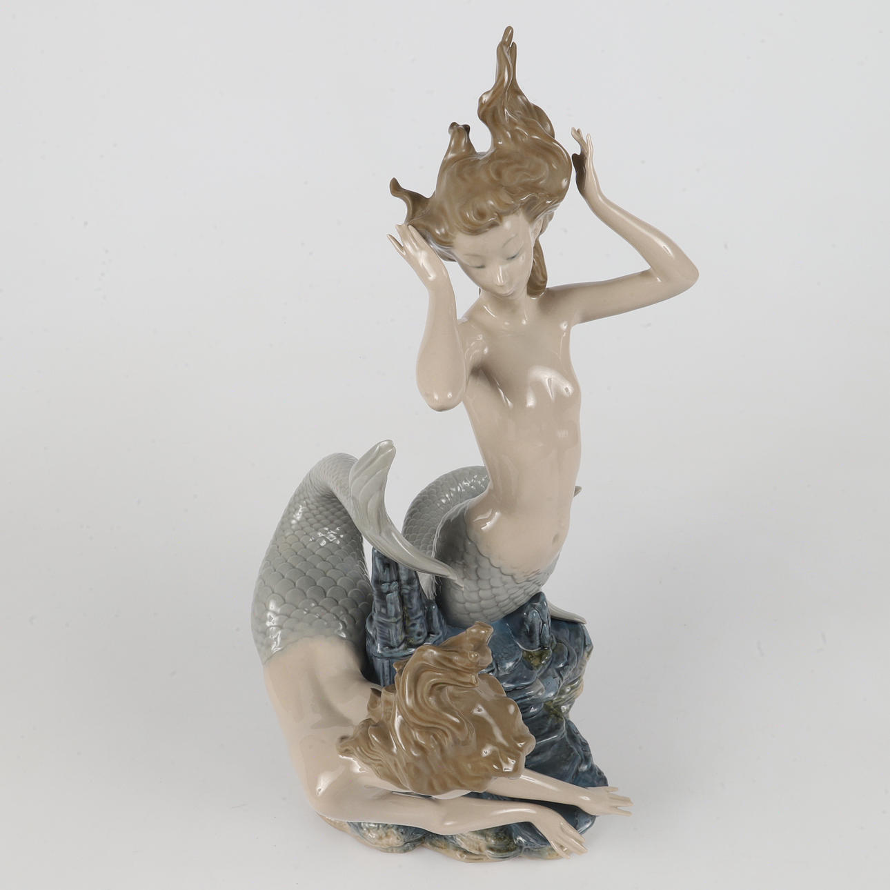 FIGURIN, sjöjungfrur, porslin, Lladro, Spanien.