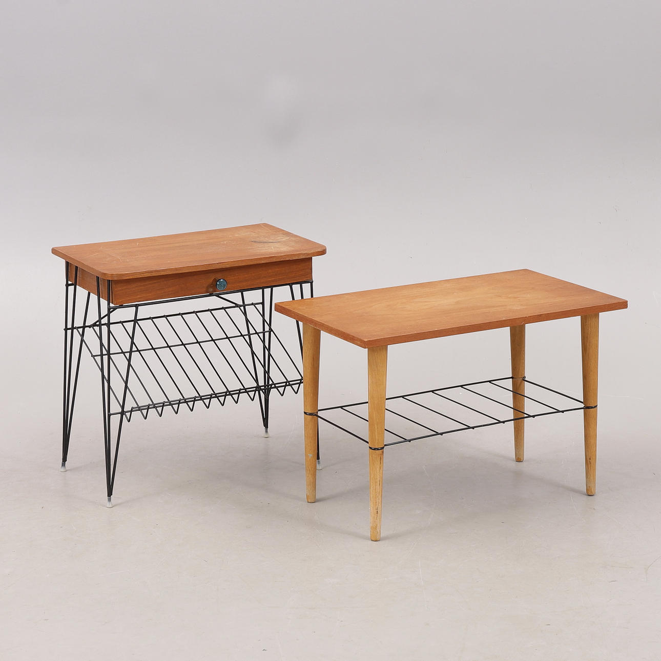 TABLE with shelves, 2 pcs, string model, teak, mid-20th century ...